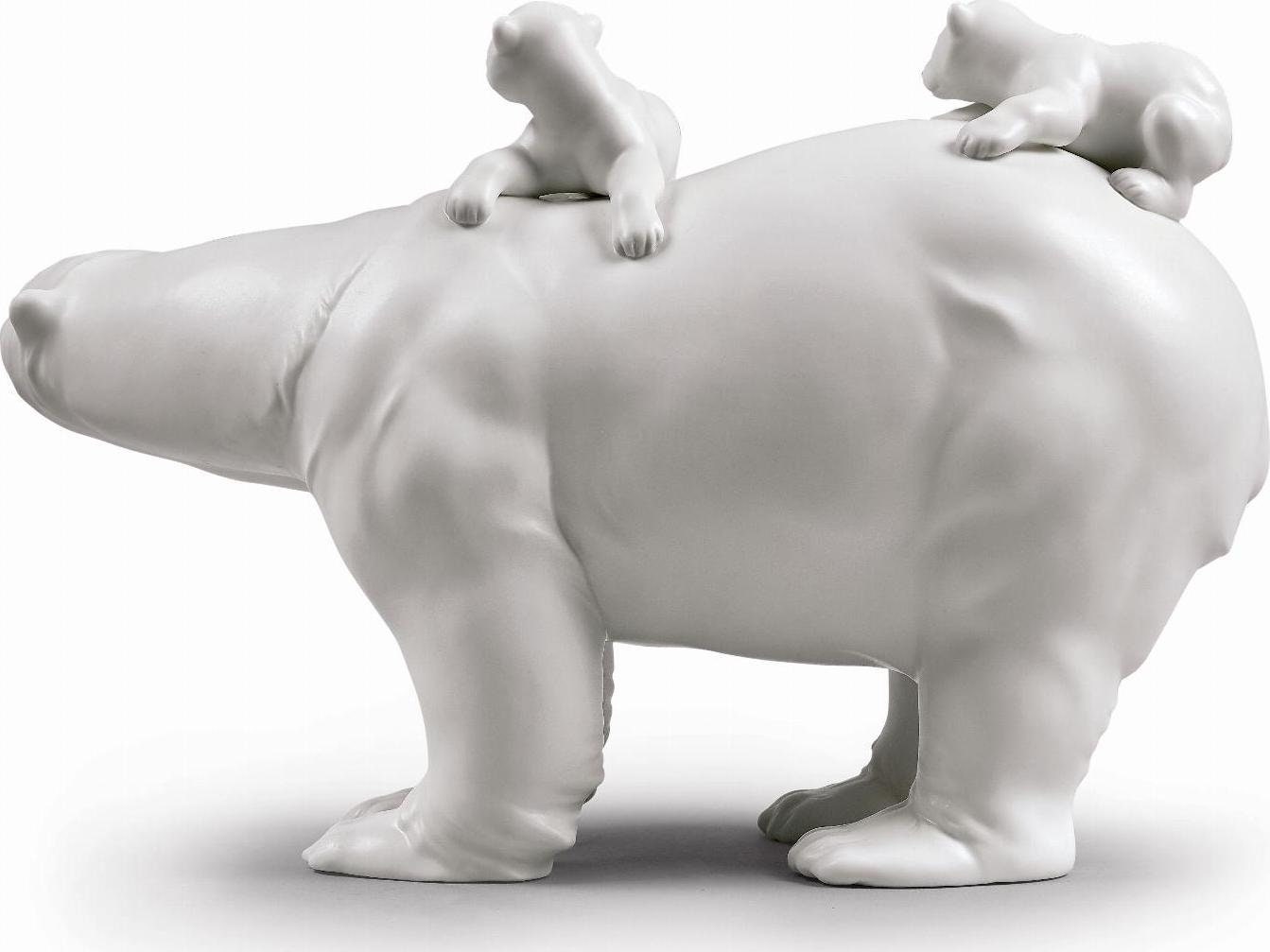 Mummy bear and babies figurine porcelain sculpture by lladro gift for mom living room decor