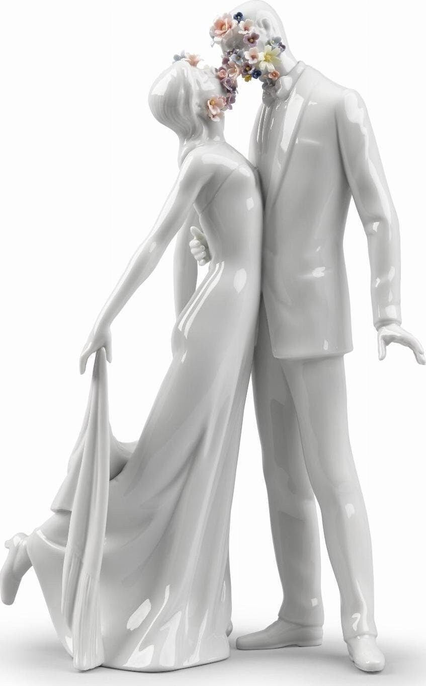 Love i couple figurine porcelain sculpture by lladro birthday gift shelf decor