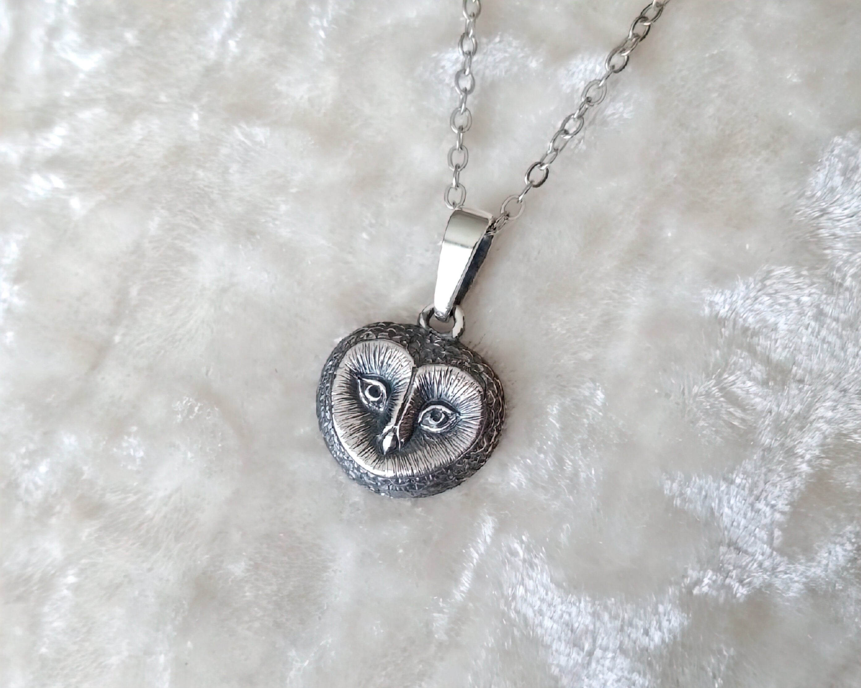 Unique Silver Owl Pendant 15 mm Silver Owl Pendant.Vintage Owl Pendant.Unisex Owl Pendant.Silver Bird Pendant.Owl.Silver Owl.