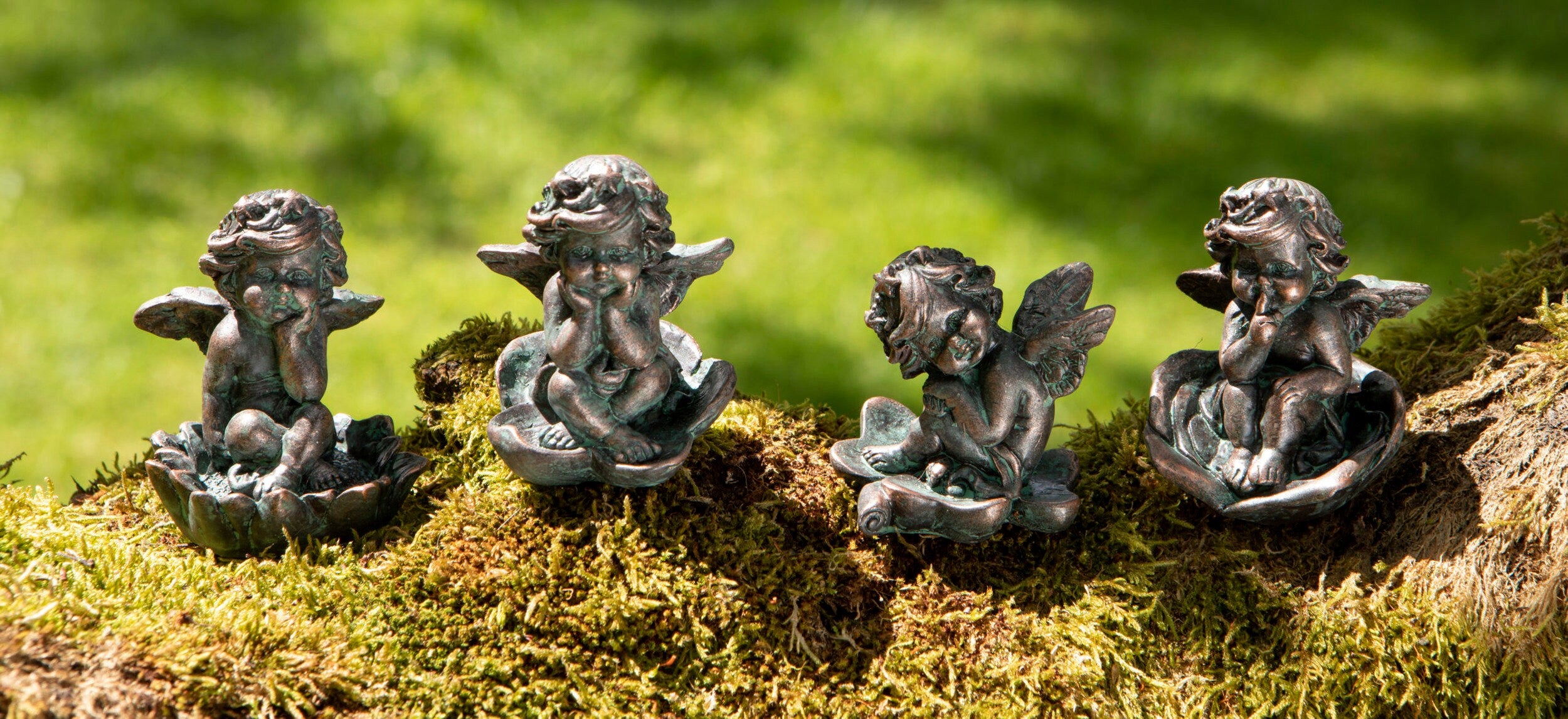 Vintage Cherubs Set of 4 Ornament Angels Valentine's Day Home Garden Decor Pot Decor