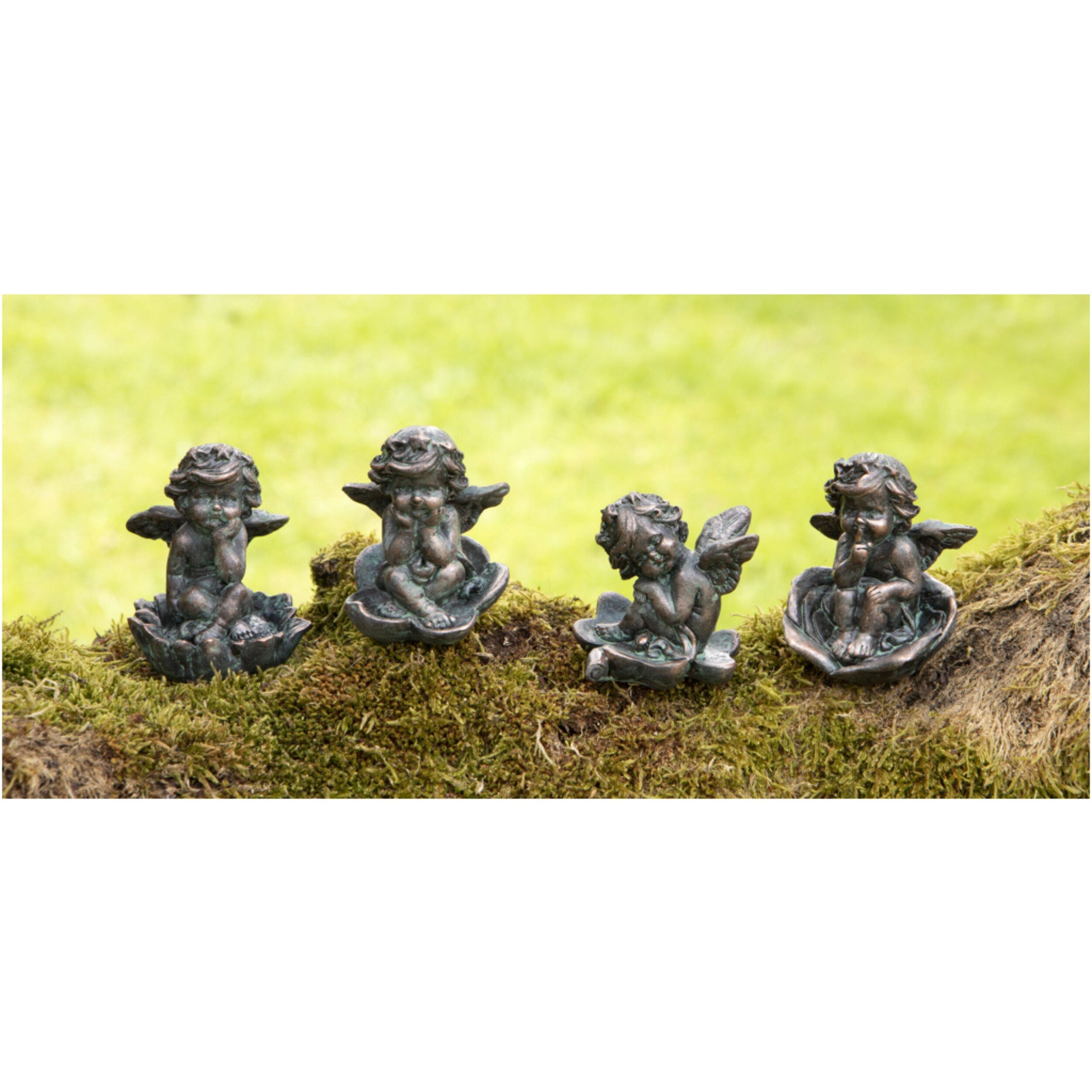 Vintage Cherubs Set of 4 Ornament Angels Valentine's Day Home Garden Decor Pot Decor