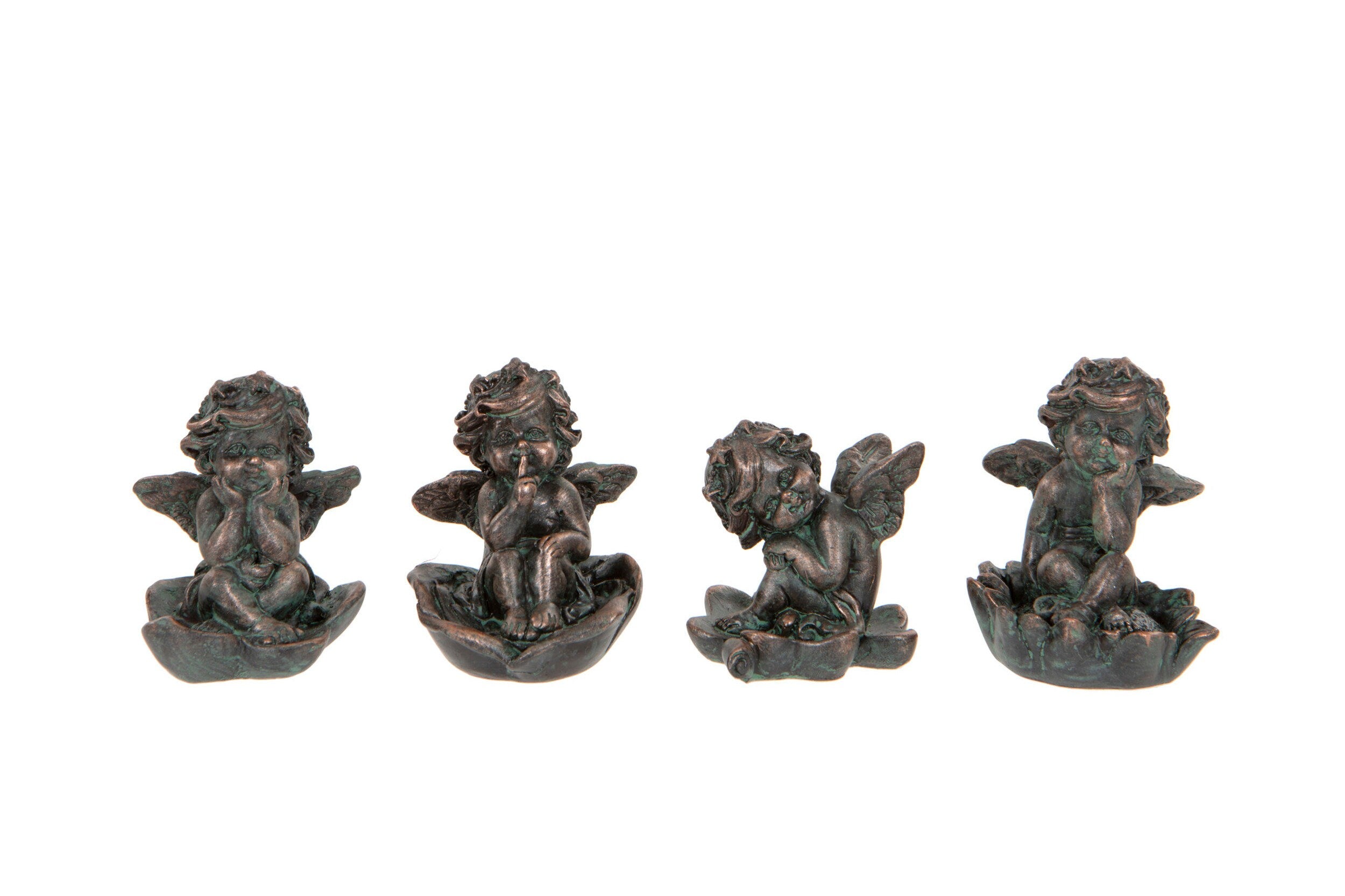 Vintage Cherubs Set of 4 Ornament Angels Valentine's Day Home Garden Decor Pot Decor