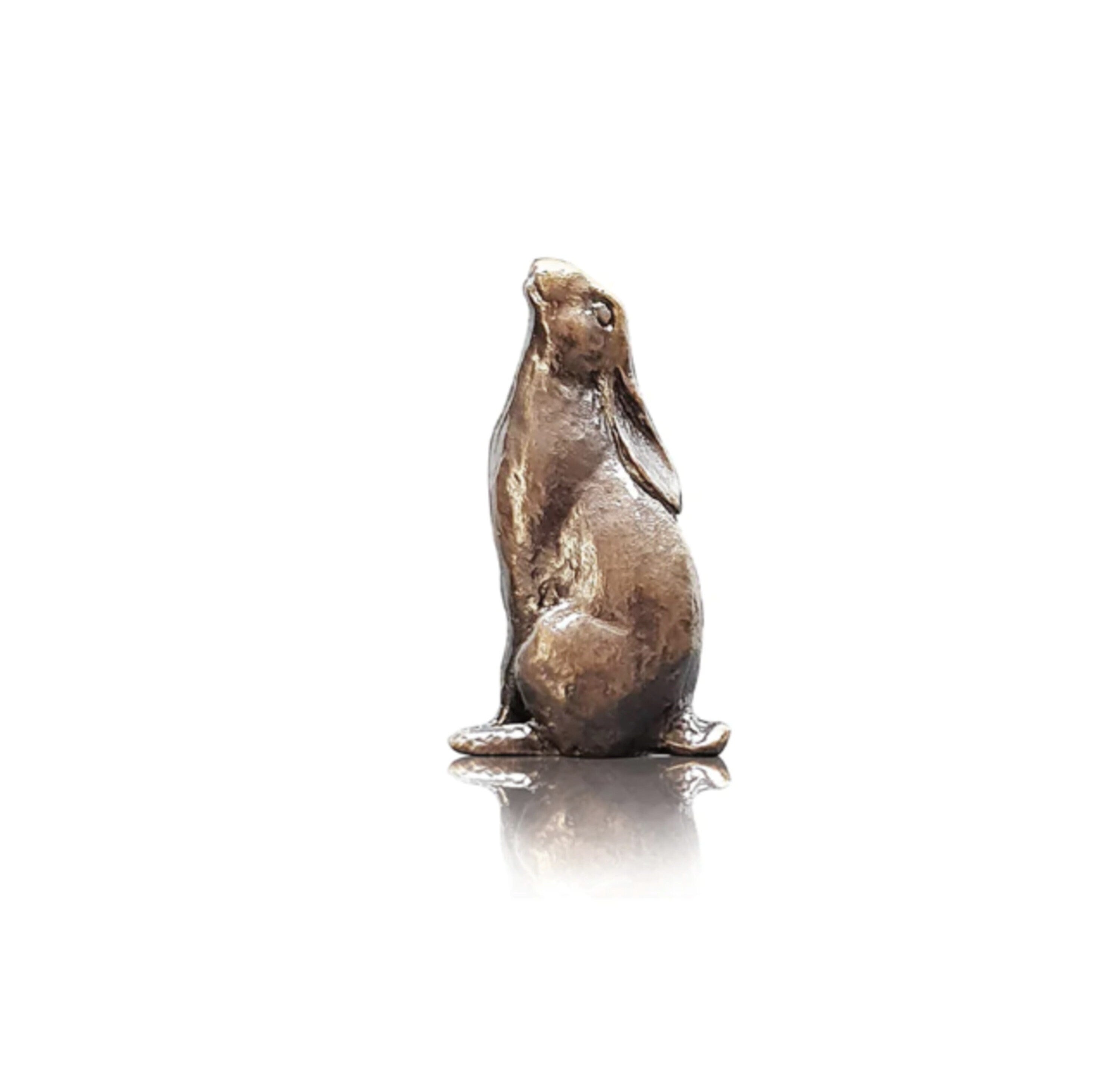 Butler & Peach Miniature Bronze Hare Moon Gazing Bronze miniature