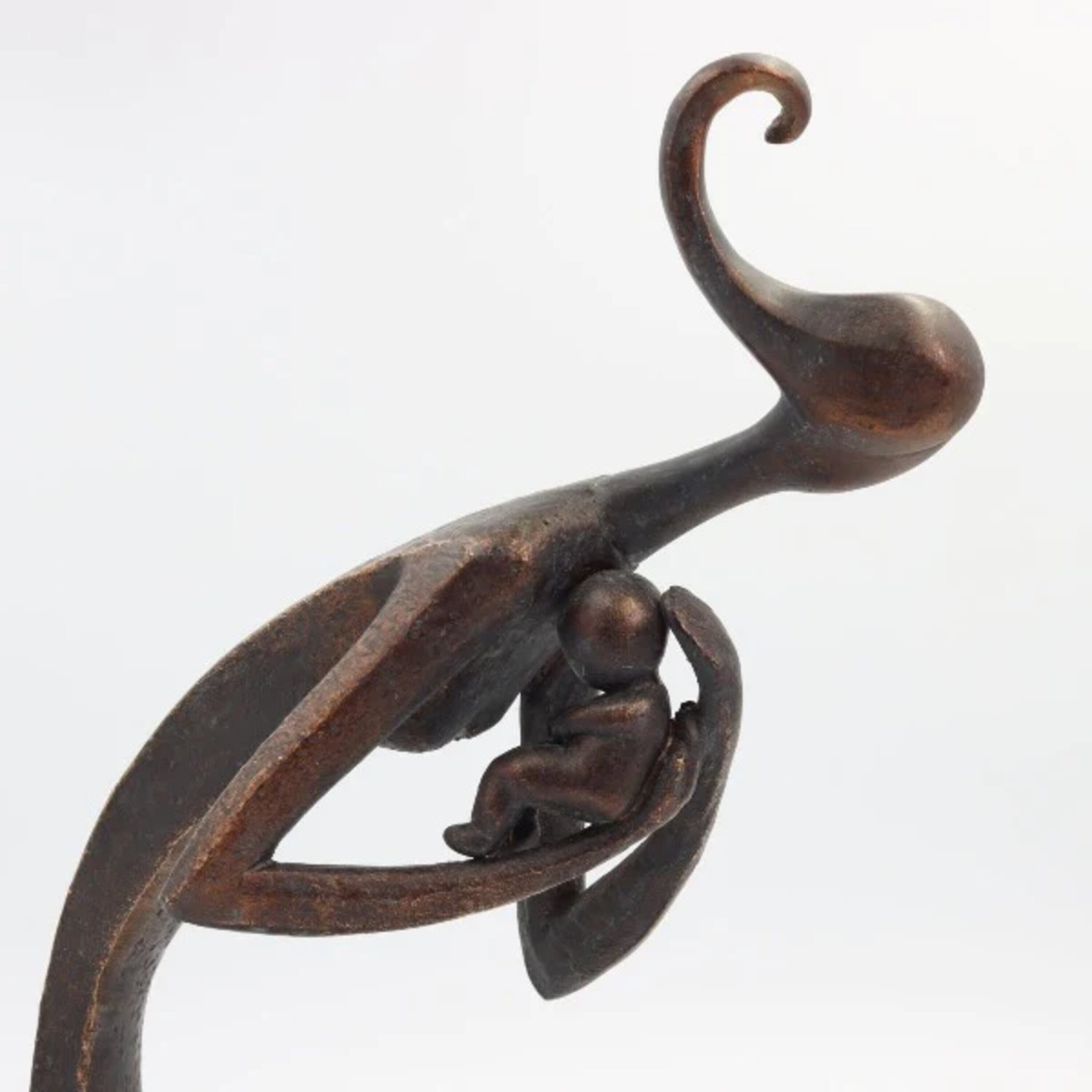 Kneeling Mother & Child Bronze Ornament Gift