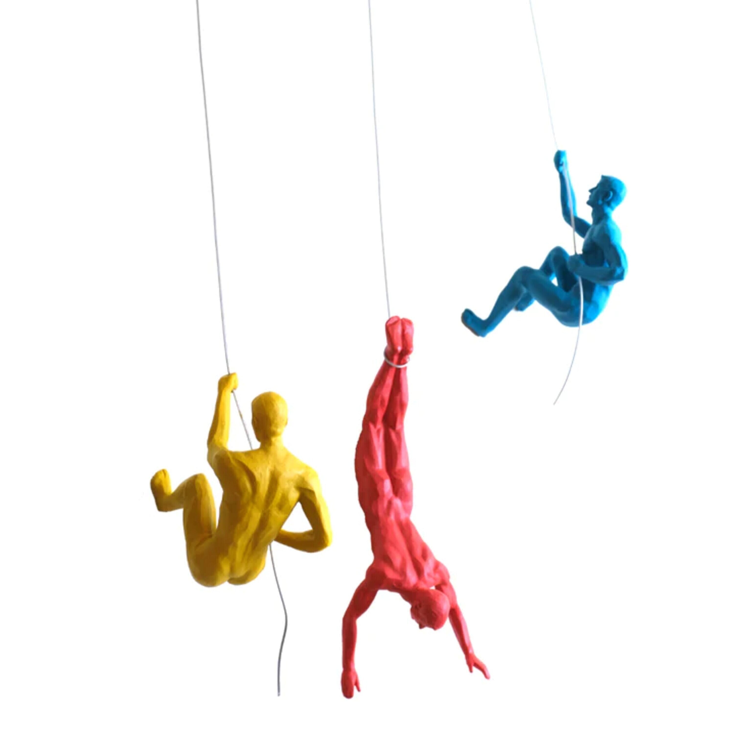 Coloured Climbing Men Trio Wall Decor Home and Garden