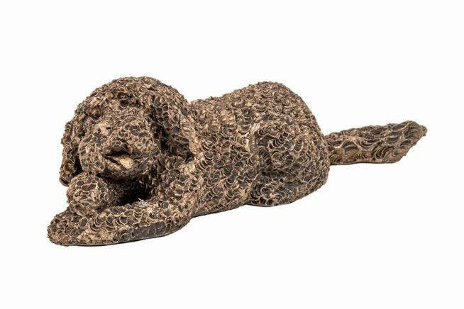 Labradoodle Lying by Adrian Tinsley (Frith Sculpture) Bronze Dog Ornament