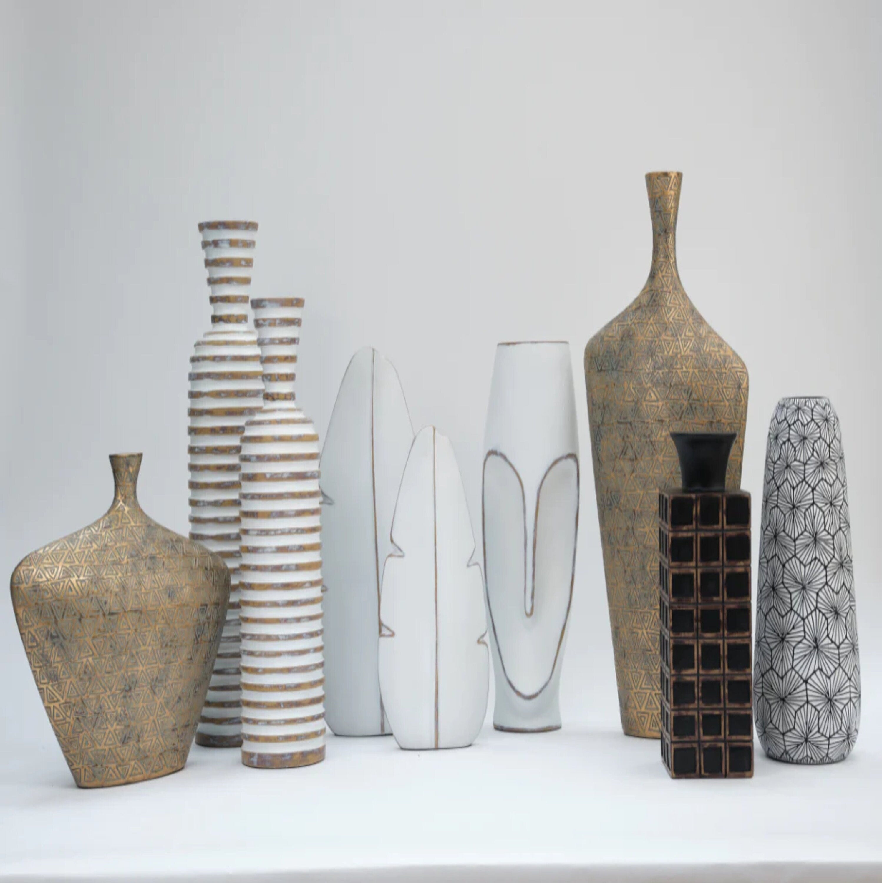 Black & White Vase Modern Decor Home