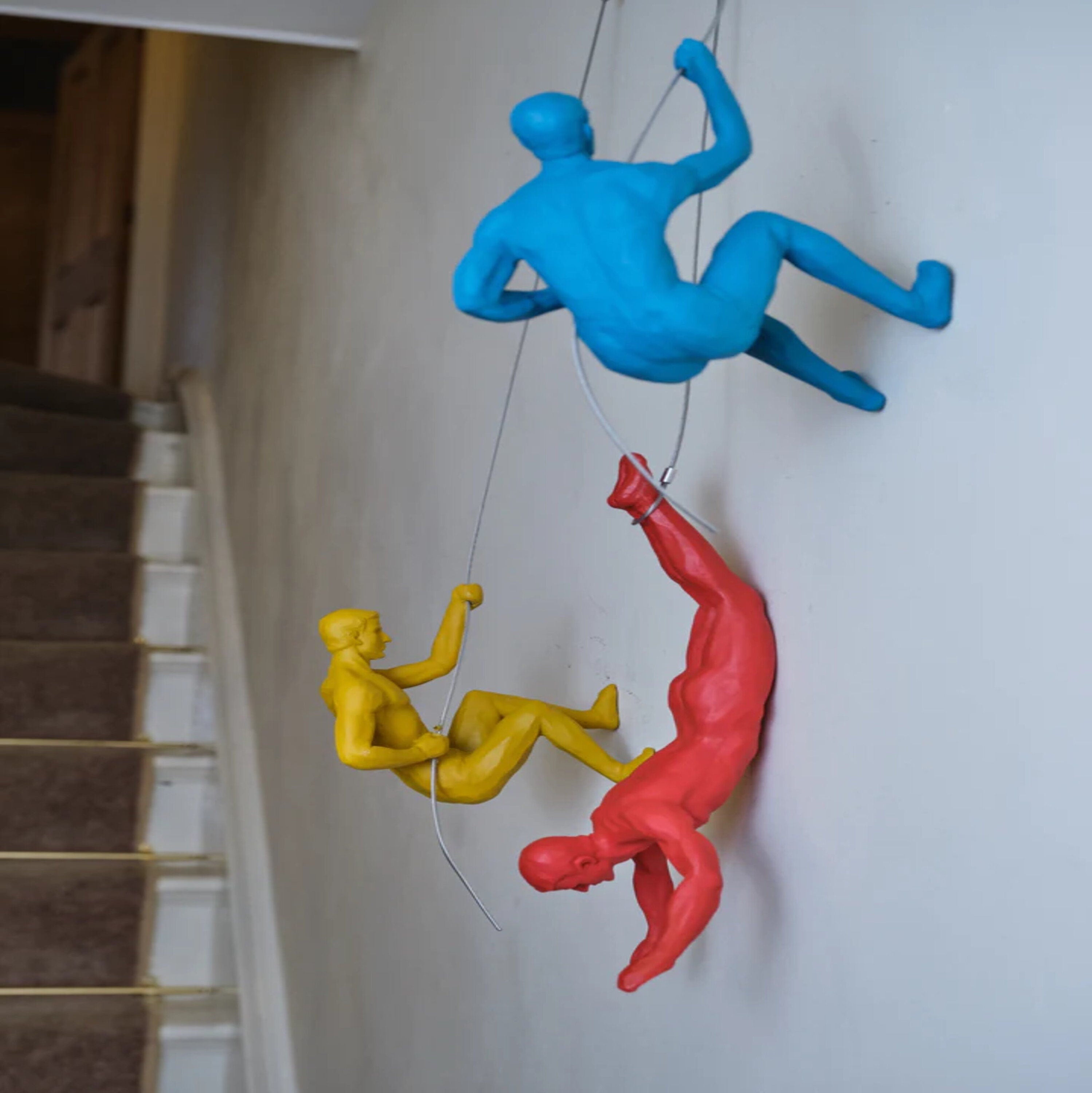 Coloured Climbing Men Trio Wall Decor Home and Garden
