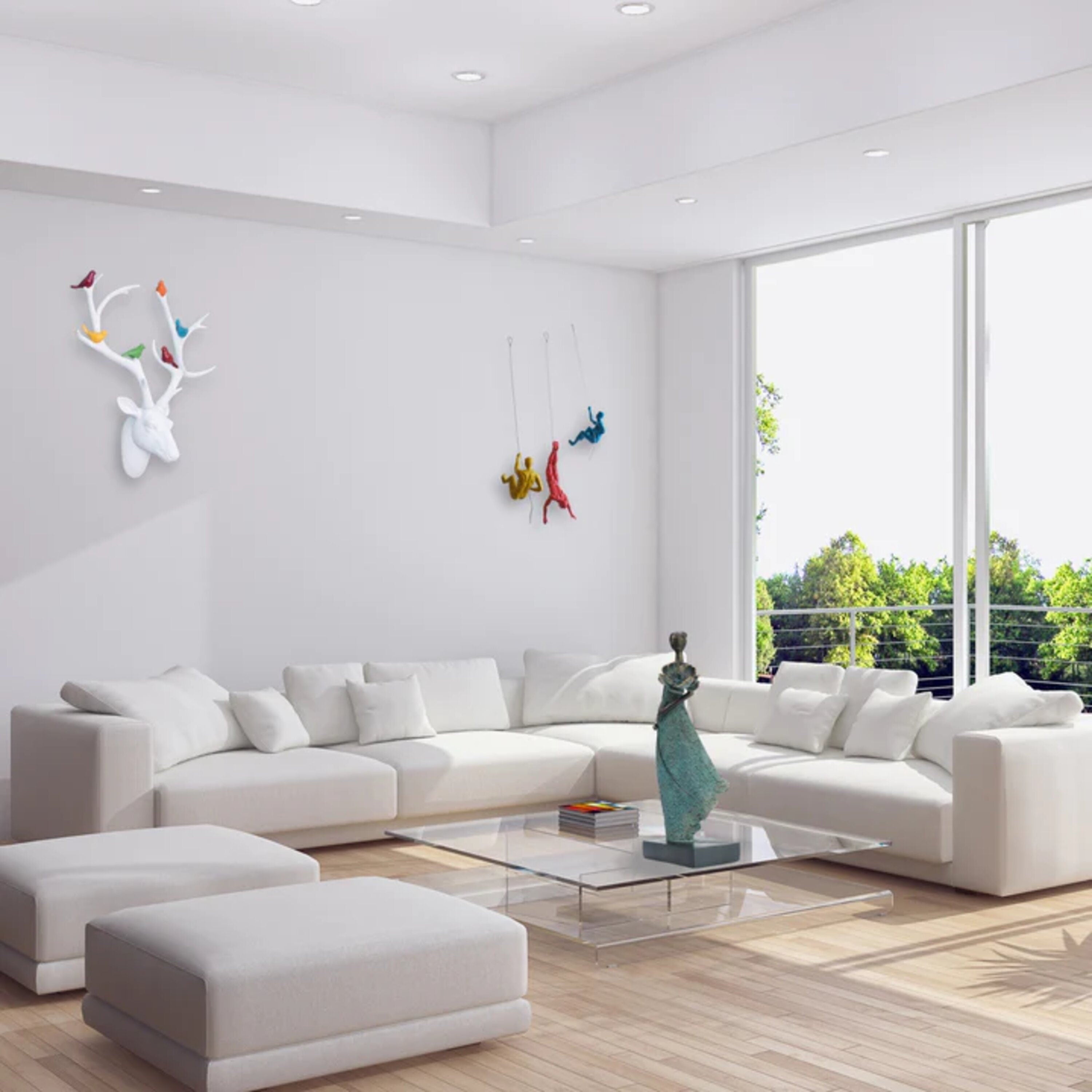 Coloured Climbing Men Trio Wall Decor Home and Garden
