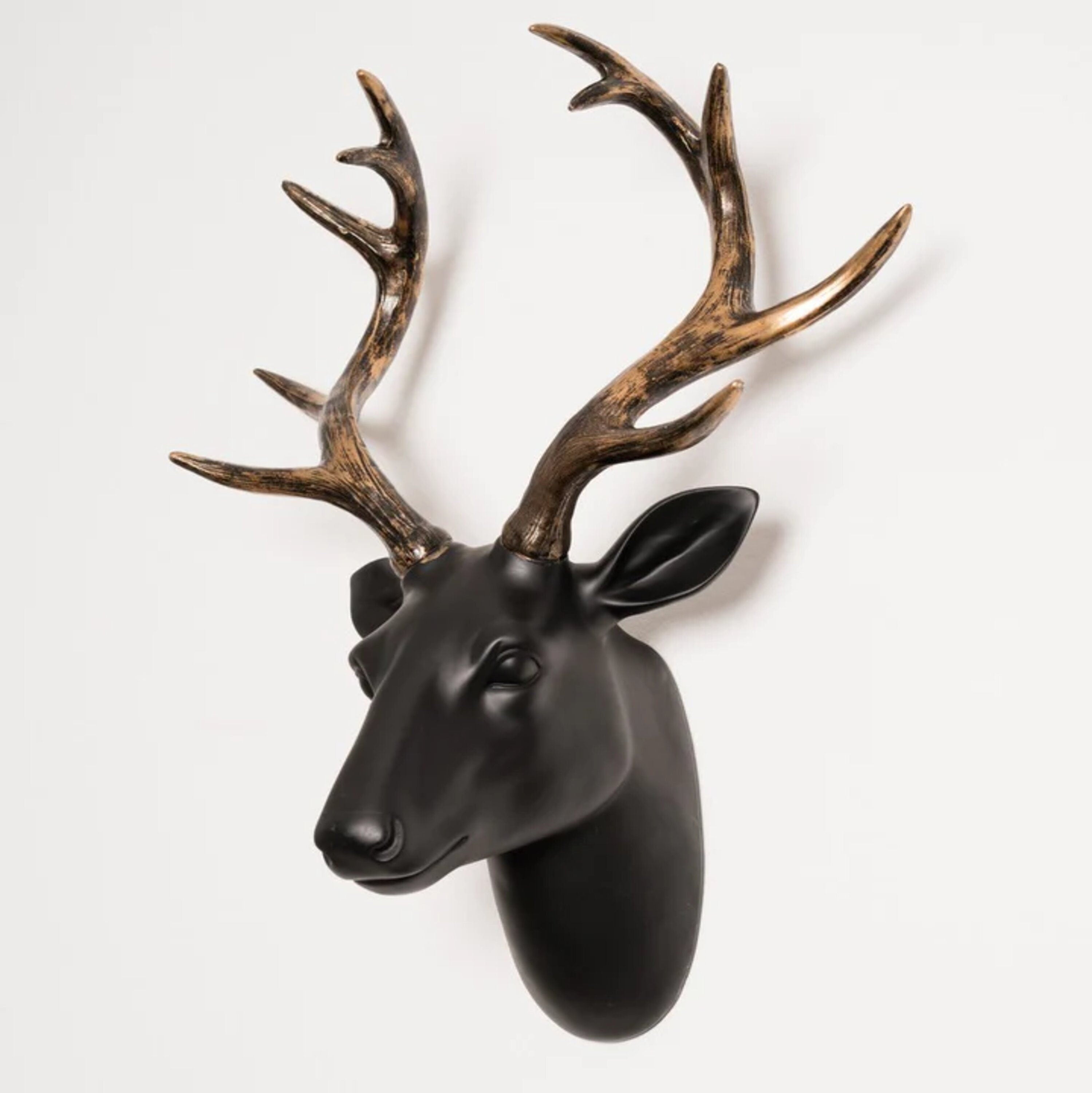 Black and Gold Stag Head Wall Decor