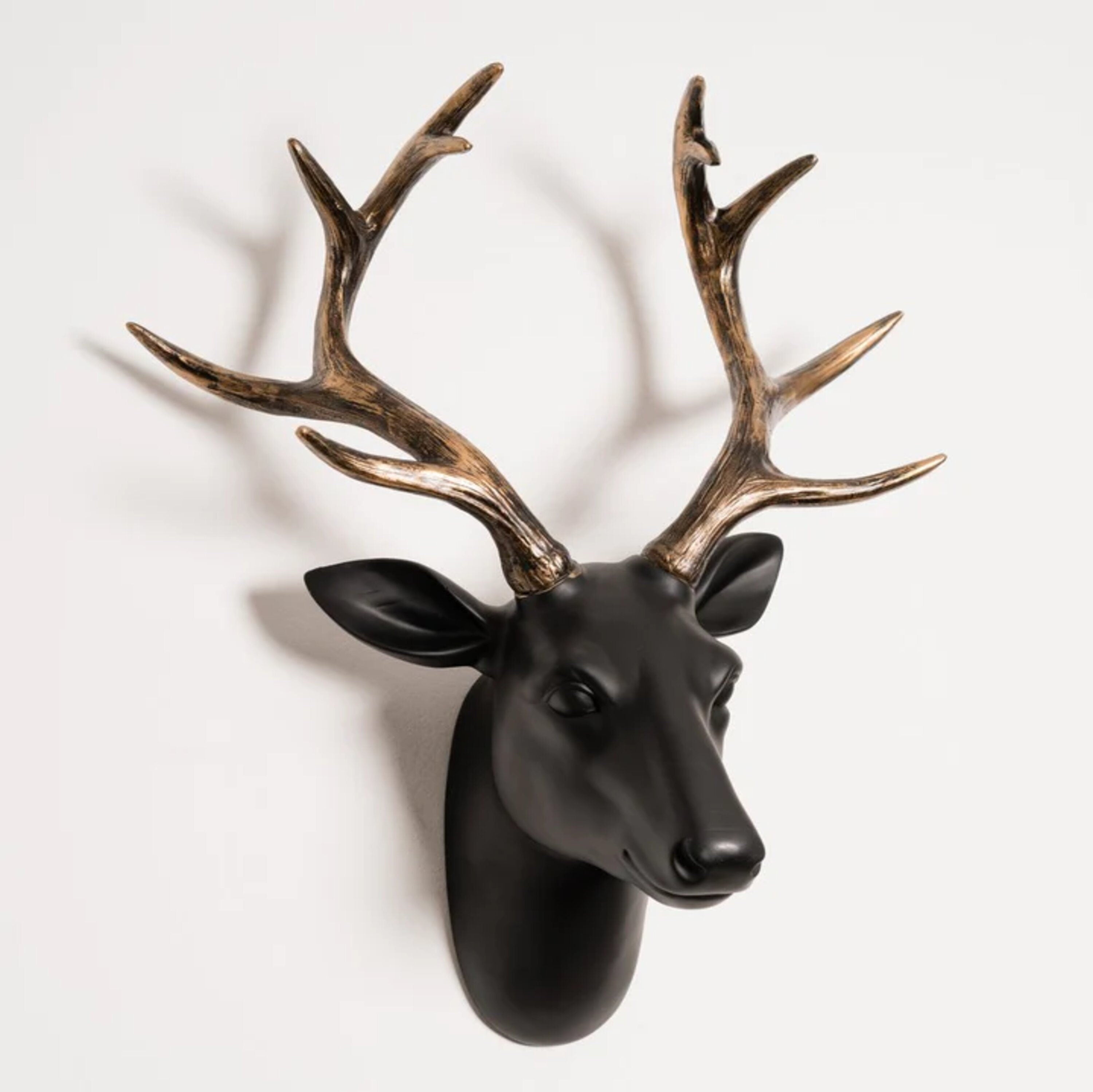 Black and Gold Stag Head Wall Decor