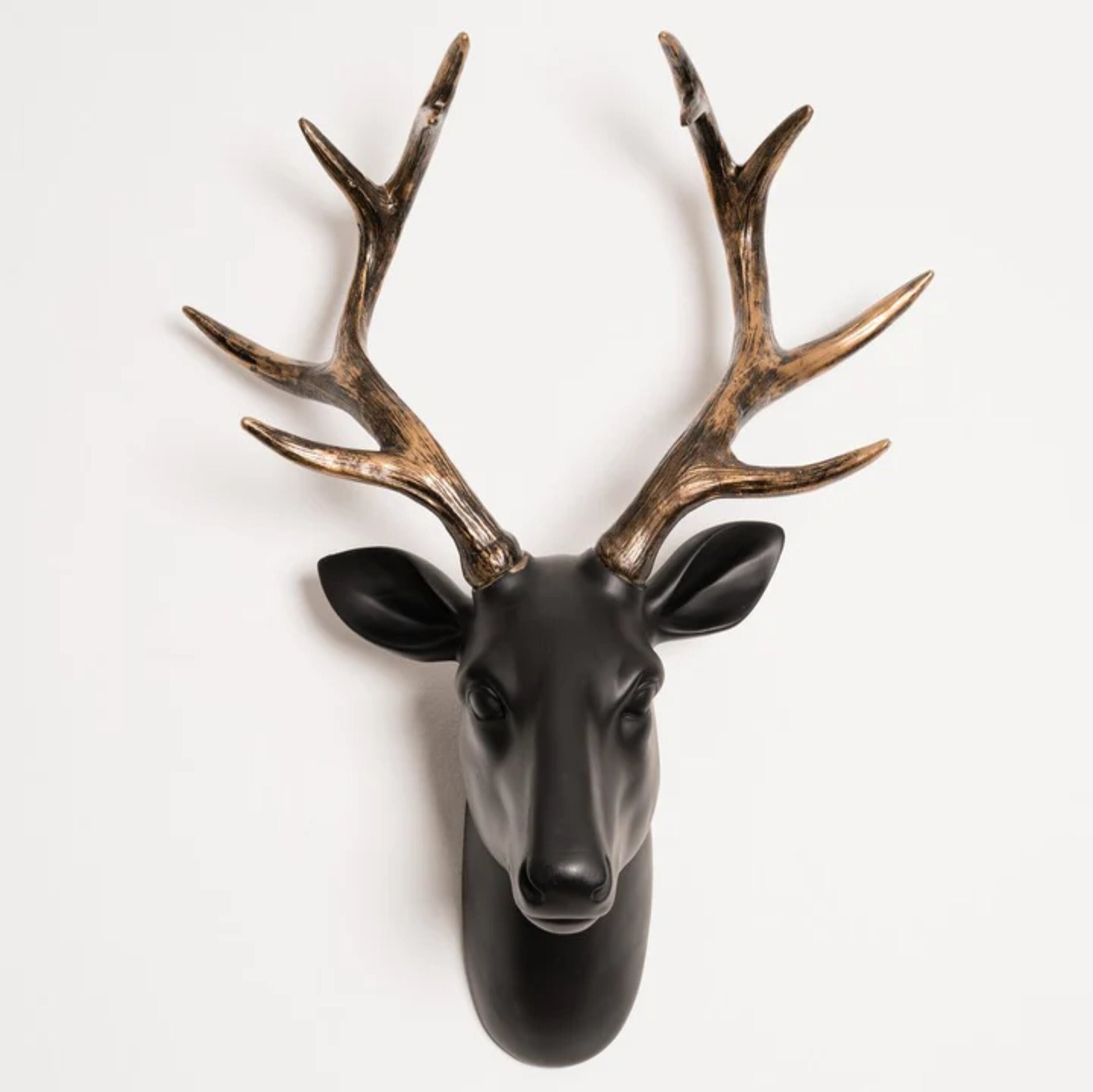 Black and Gold Stag Head Wall Decor