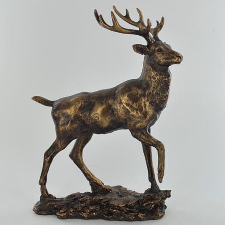 Highland Monarch Bronze effect sculpture, Deer figurine, mantel decor, anniversary gift