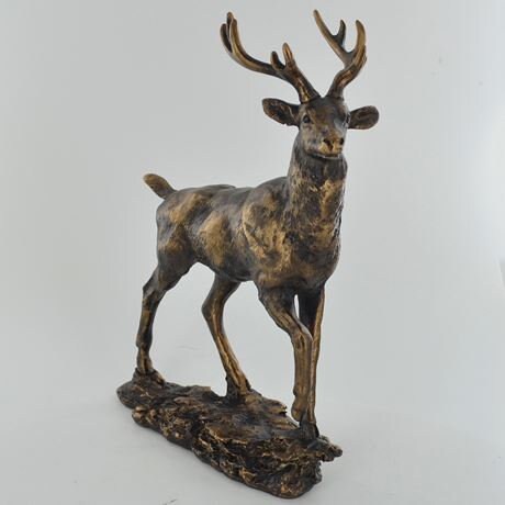 Highland Monarch Bronze effect sculpture, Deer figurine, mantel decor, anniversary gift