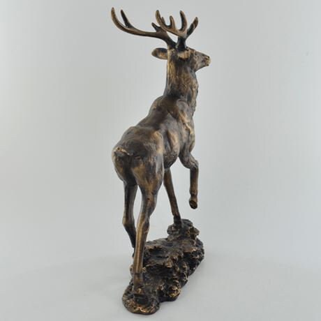 Highland Monarch Bronze effect sculpture, Deer figurine, mantel decor, anniversary gift