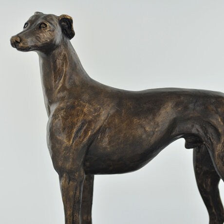 Gus Dog Bronze effect sculpture, Shelf decor, Anniversary gift