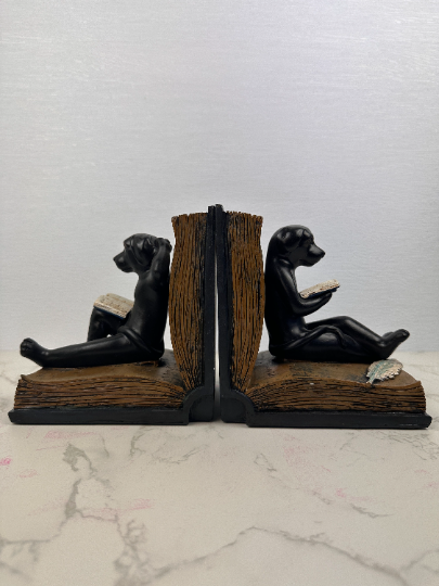 Dog Reading Bookends