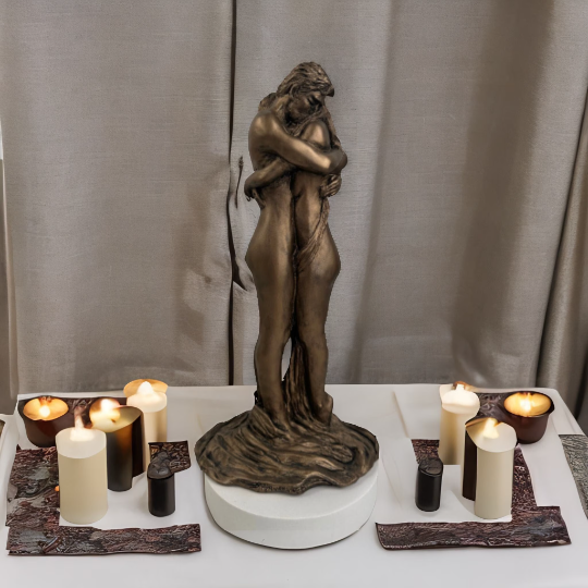 Embrace bronze art nude