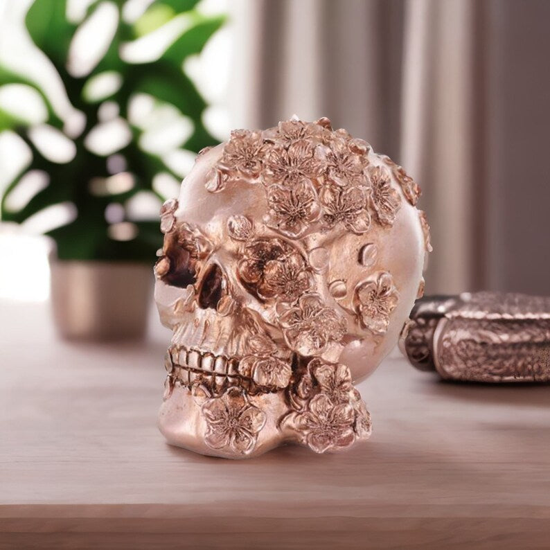 Skull Copper with Flowers