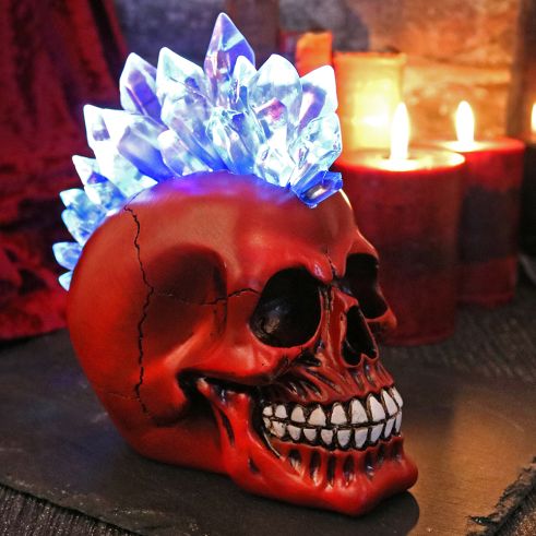 Red Crystal Hawk Skull