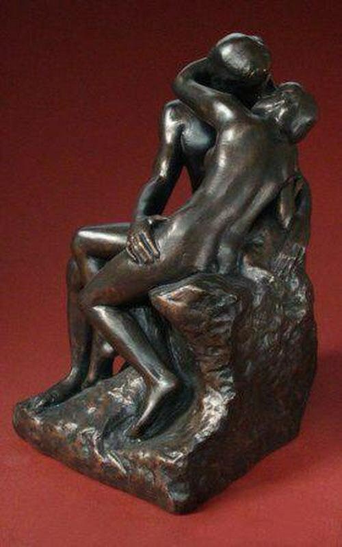 The kiss bronze ornament 24 cm (rodin) lovers couple gift anniversary birthday sexual statue