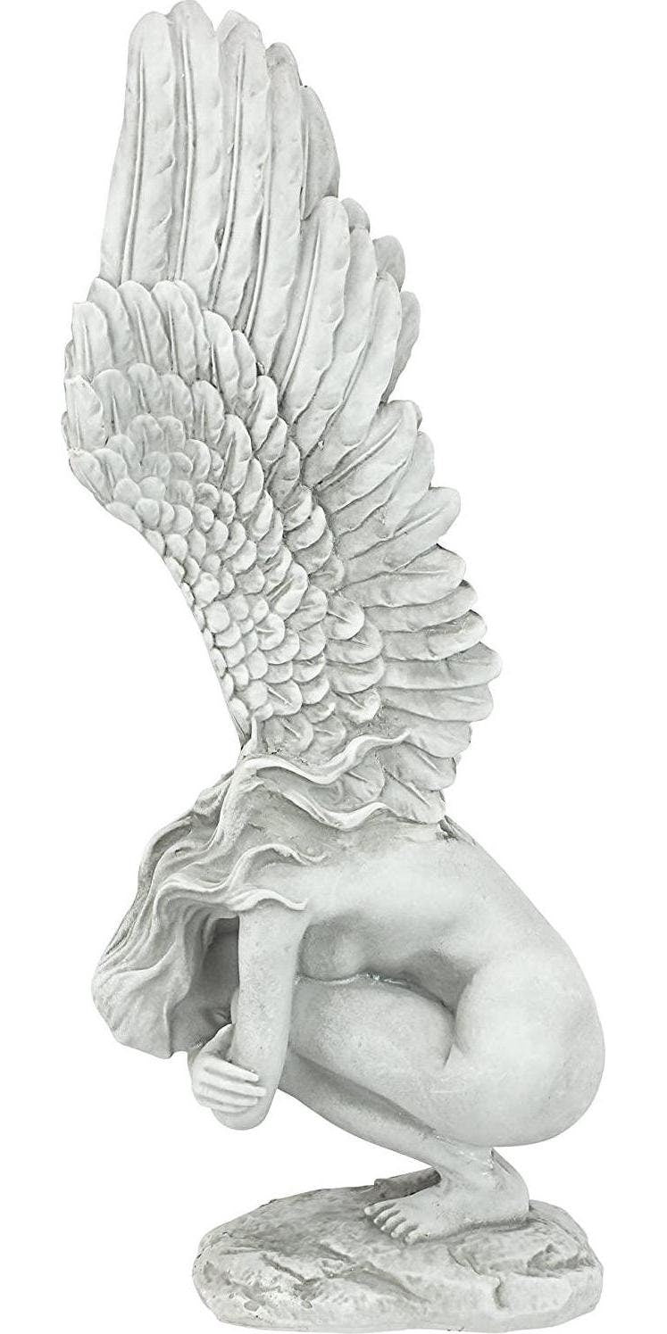 Design toscano remembrance and redemption angel religious garden statue, medium 38 cm, polyresin, antique stone