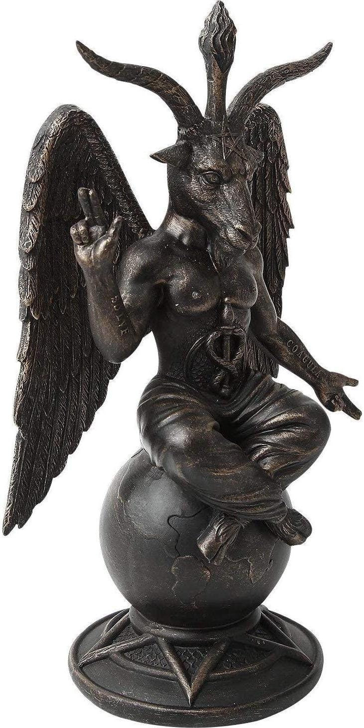 Baphomet antiquity figurine satanic demon occult goat of mendes statue pagan ornament home decor 25 cm
