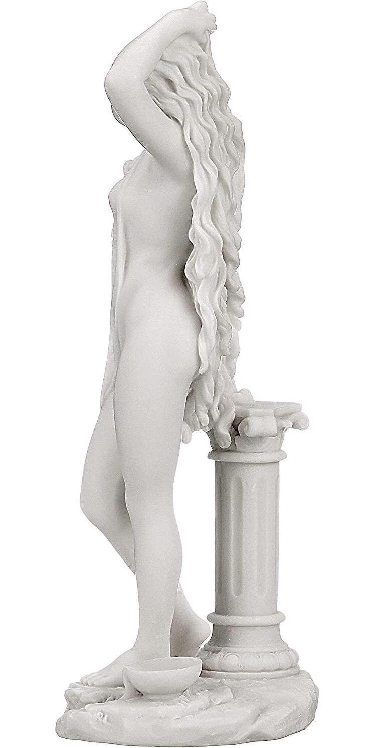 Design toscano aphrodite greek goddess of love figurine statue, bonded marble polyresin, white, 28 cm
