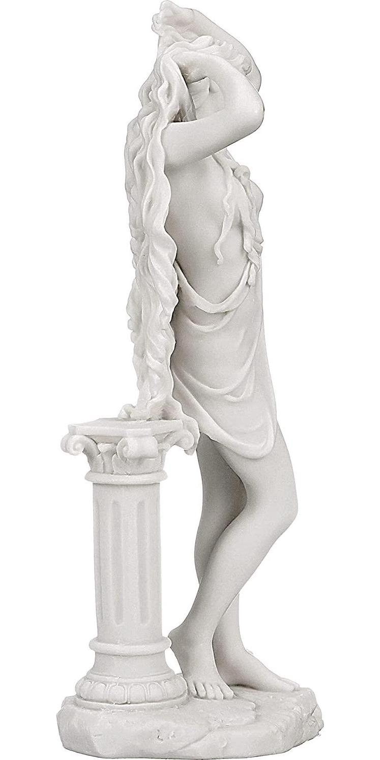 Design toscano aphrodite greek goddess of love figurine statue, bonded marble polyresin, white, 28 cm