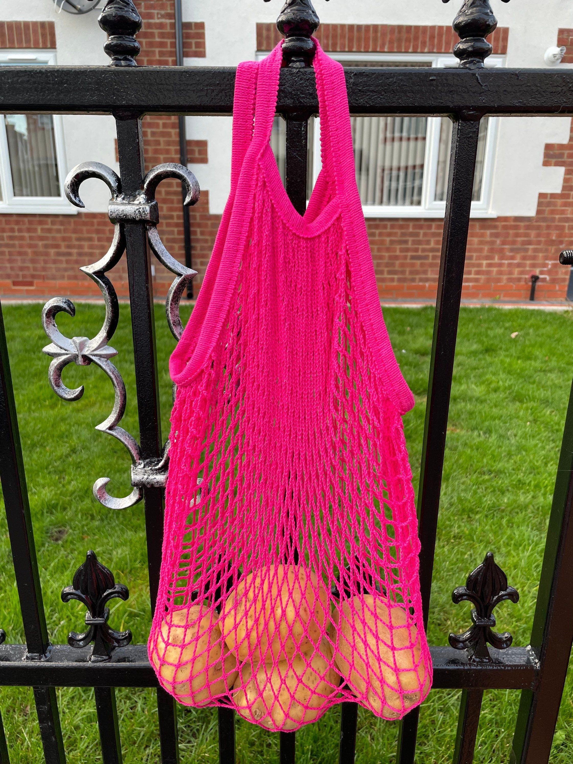 Net Bag Cotton string eco friendly net bag  Eco Grocery Beach Retro Shopping Bag Grocery mesh Reusable Fruit Vegetables Storage Knitted Tote