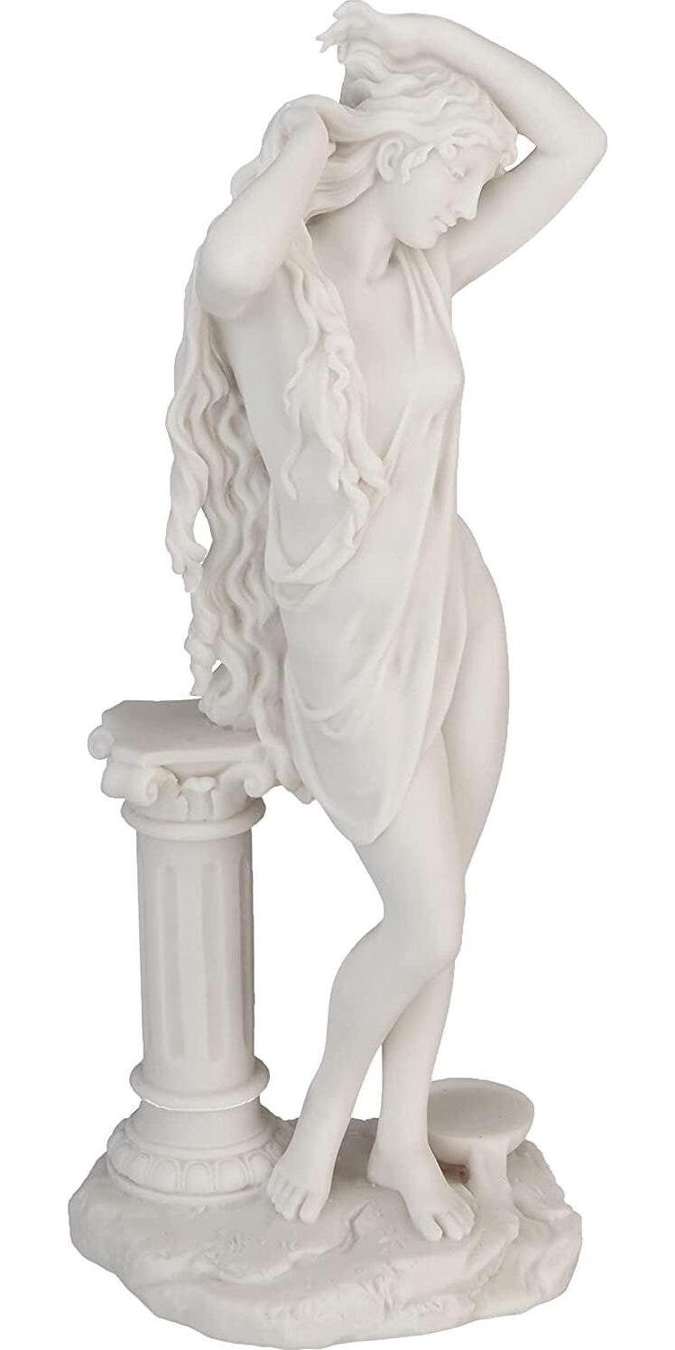 Design toscano aphrodite greek goddess of love figurine statue, bonded marble polyresin, white, 28 cm