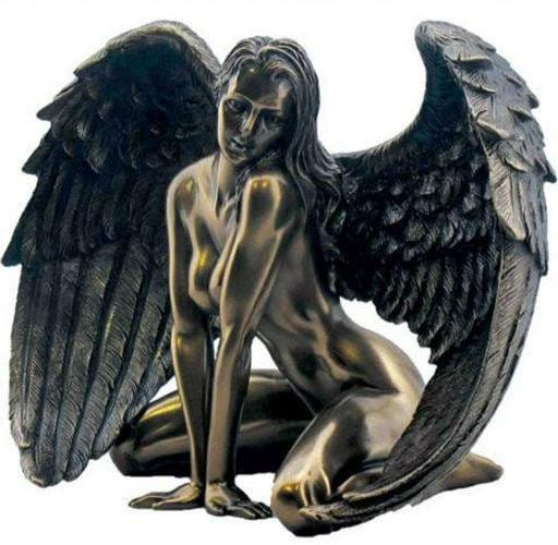 Passionate angel bronze figurine, home decor