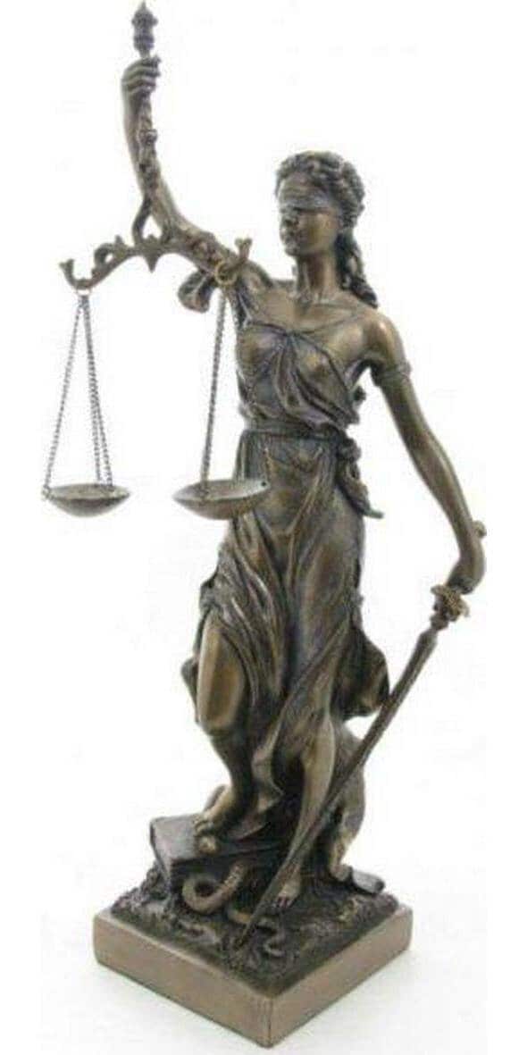 Lady justice bronze figurine 33 cm, office decor, bronze sculpture