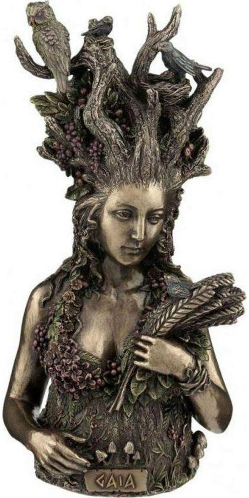 Gaia bronze figurine 26cm, bronze sculpture home decor