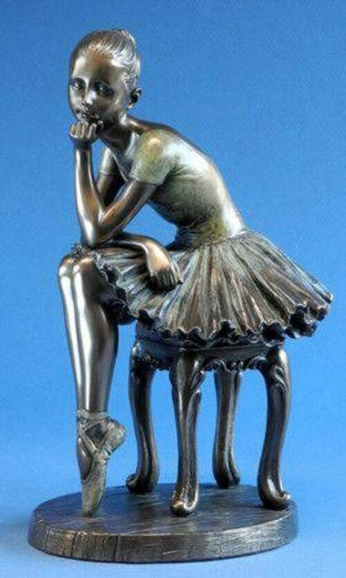 Ballerina sitting bronze figurine home decor