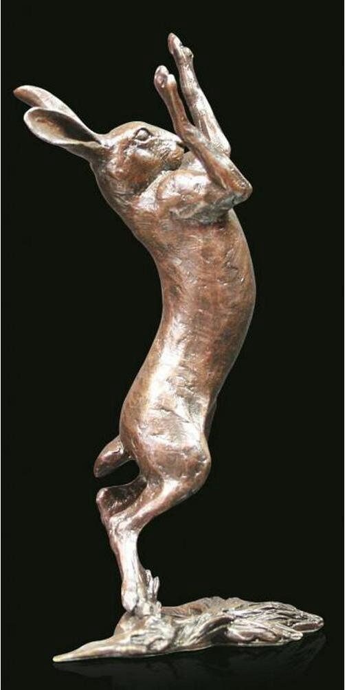Hare boxing bronze figurine (limited edition) michael simpson 16.5cm animal sculpture home decor