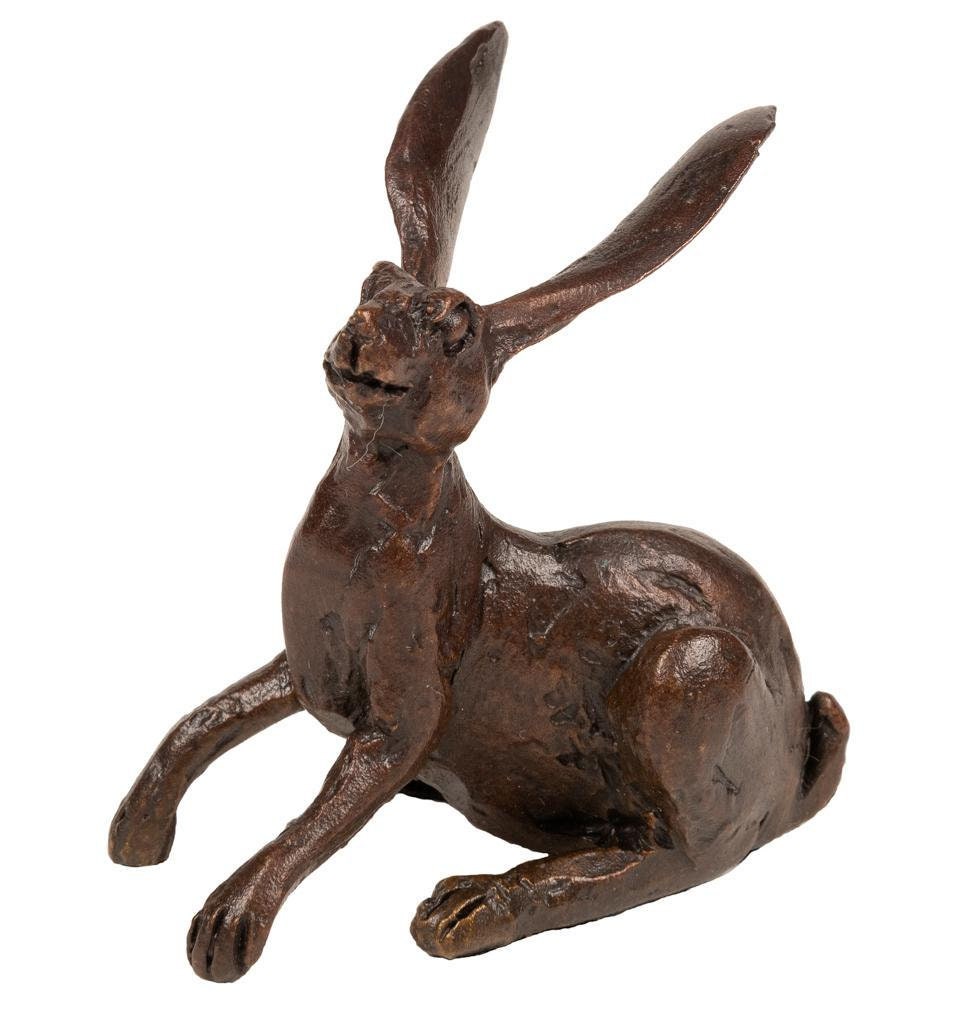 Hare - solid bronze small sculpture (frith creative bronze) animal figurine home decor