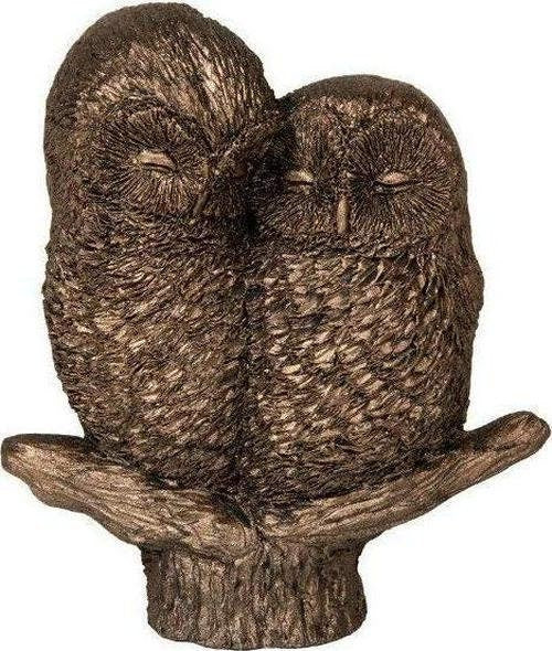 Young owls small bronze sculpture patsy allen bird figurine home decor