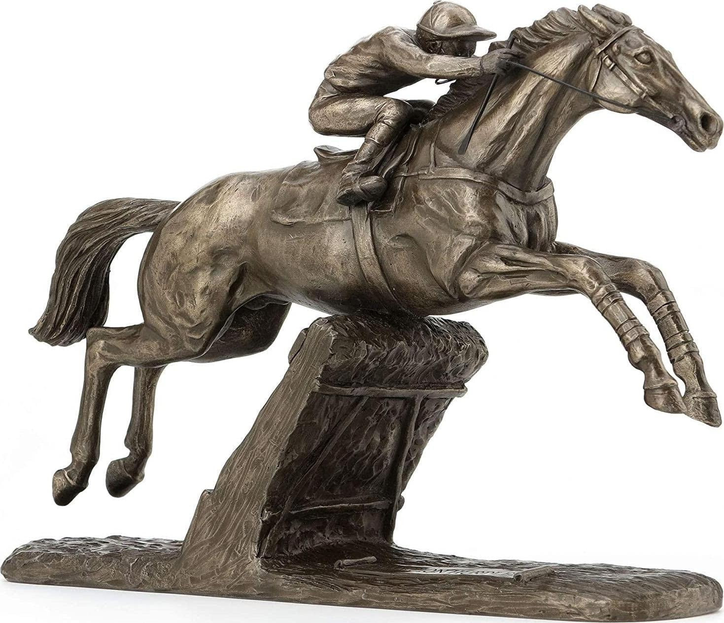 Champion hurdler horse racing cold cast bronze sculpture by harriet glen