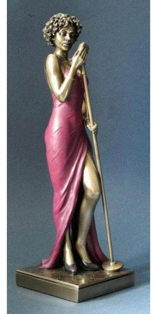 Lady singer jazz bronze figurine, home decor