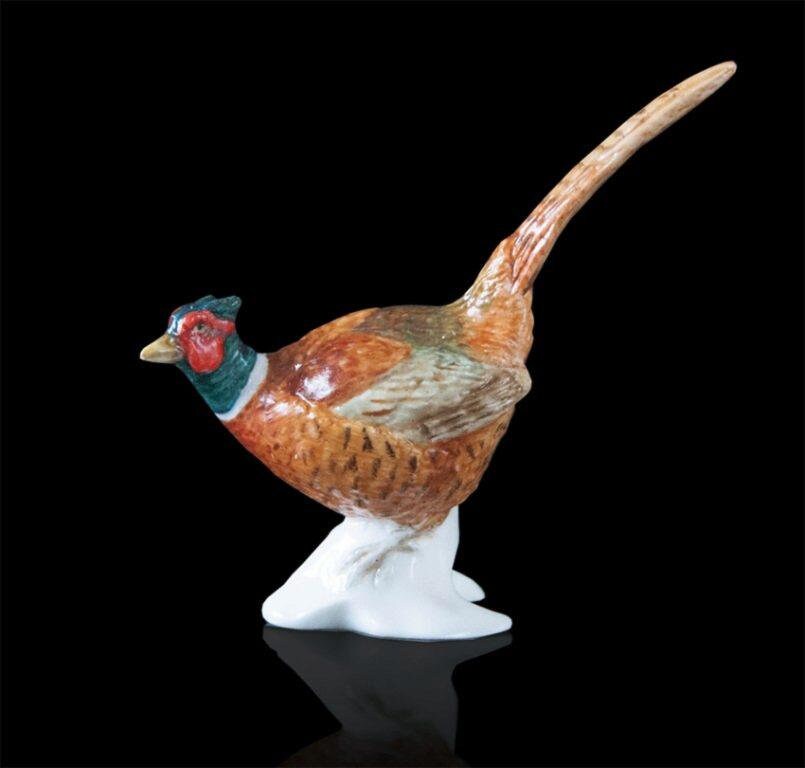Pheasant hand painted fine bone china miniature figurine bird sculpture home decor