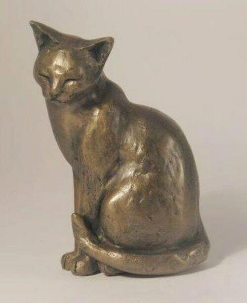 Maisie the cat bronze ornament, animal sculpture home decor