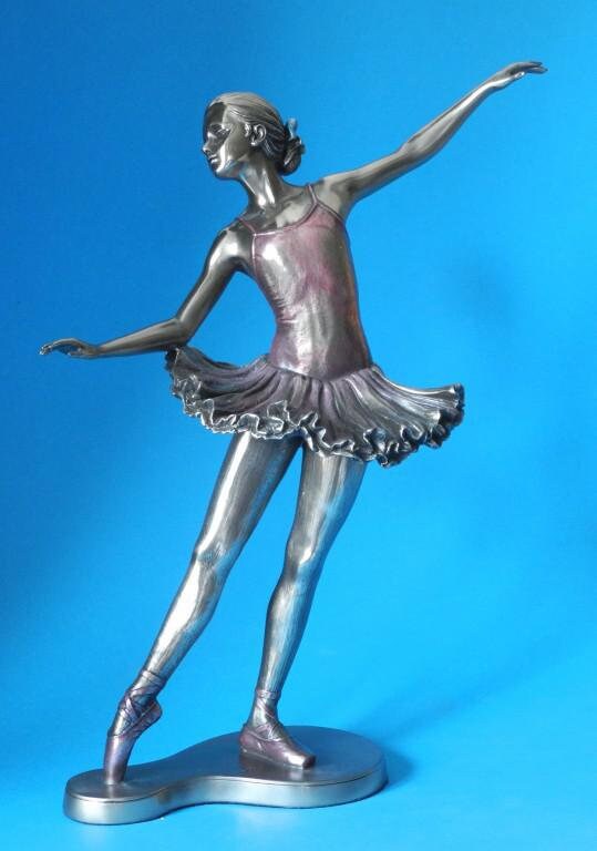 Ballerina en arriere bronze figurine female sculpture home decor