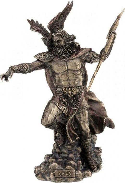 Zeus bronze statue 30cm anniversary gift home decor