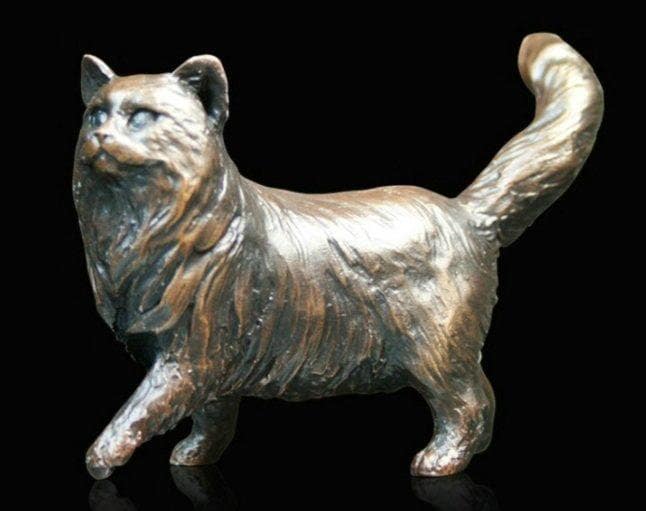 Long haired cat figurine standing (limited edition) michael simpson home decor