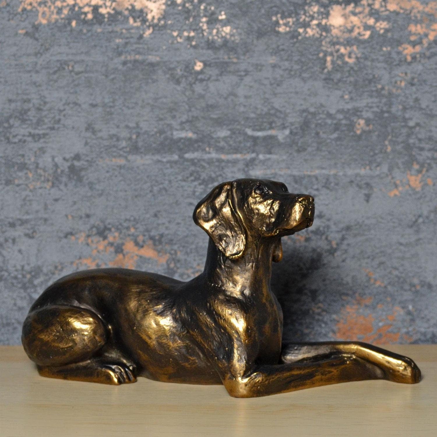 Weimaraner bronze effect dog sculpture harriet glen dog ornament home decor