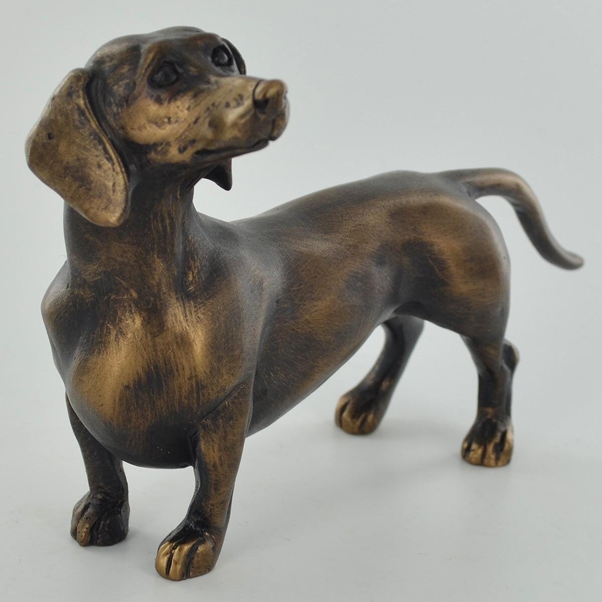 Dachshund dog bronze sculpture dog ornament home decor