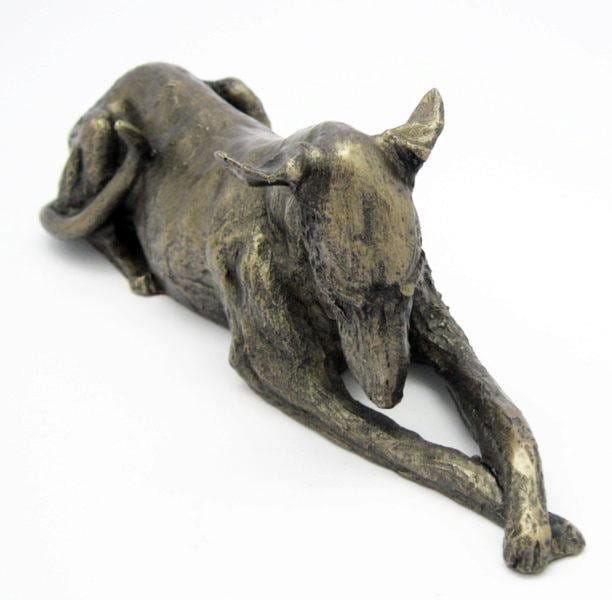 Lurcher thinking sculpture, dog ornament bronze sculpture home decor