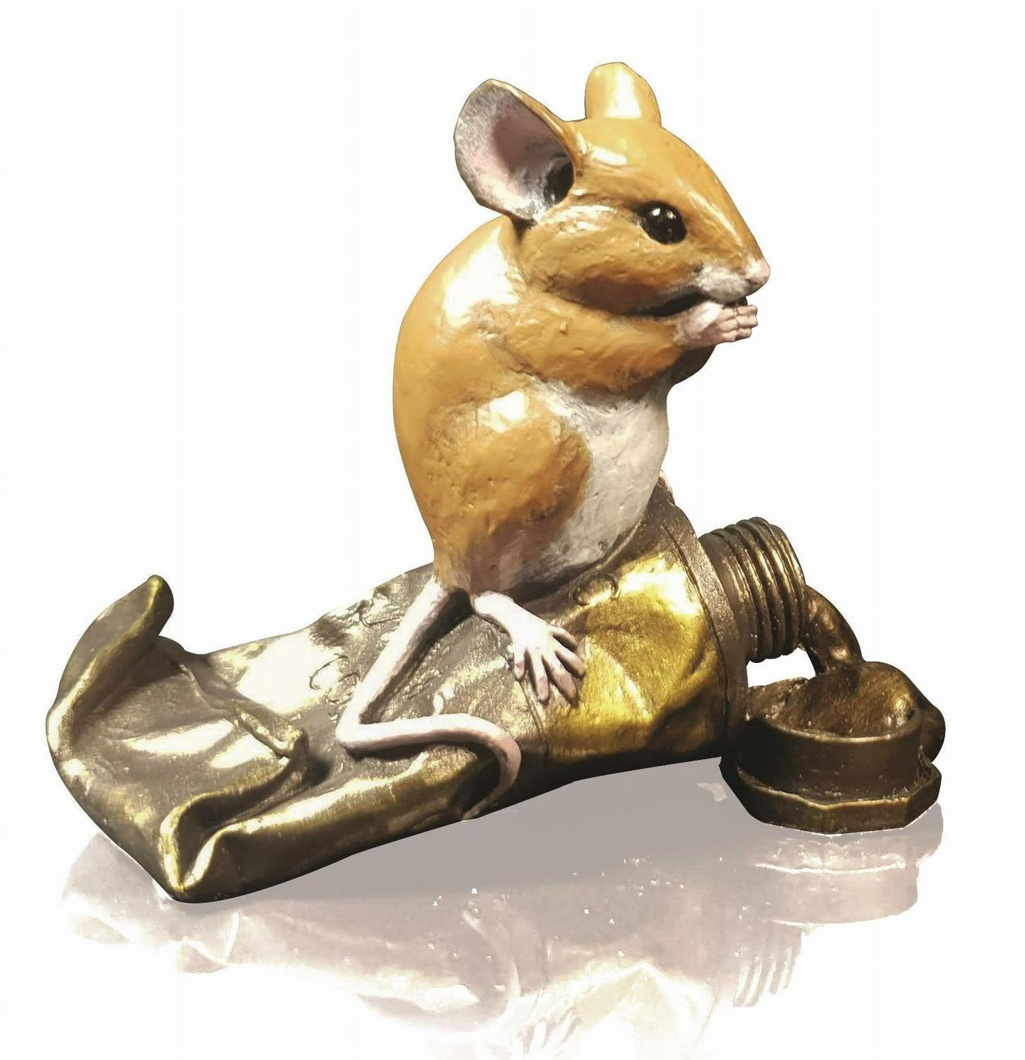 Mouse on paint tube bronze figurine michael simpson bronze sculpture home decor
