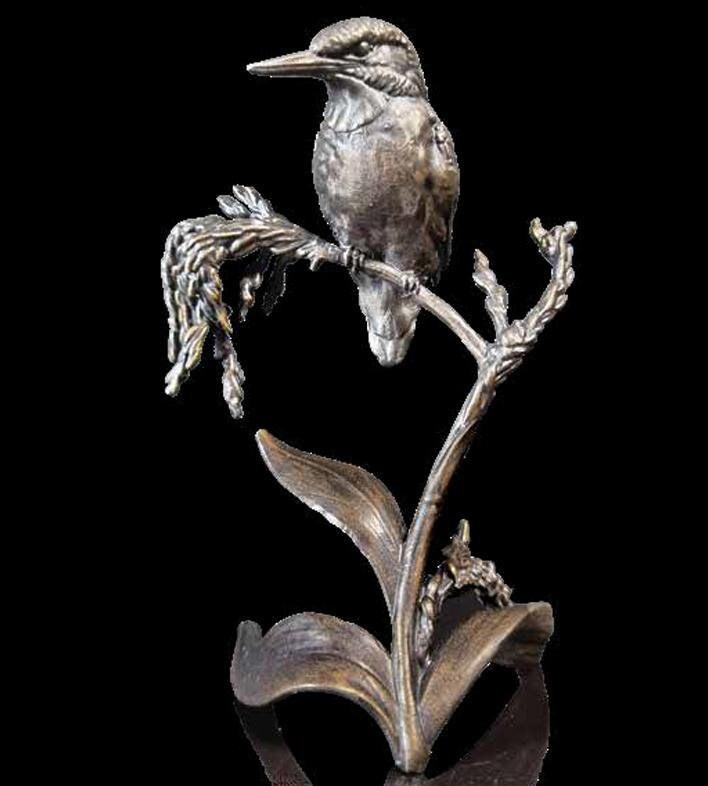 Waterside kingfisher small bronze figurine (limited edition) dean kendrick bird sculpture home decor